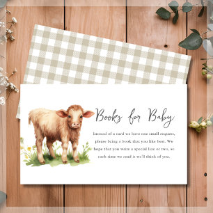 Cute Farm Animals Book Request Baby Shower Enclosure Card
