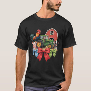 Cute Farm Animals Cow Pig Chicken Coquette Farmer T-Shirt