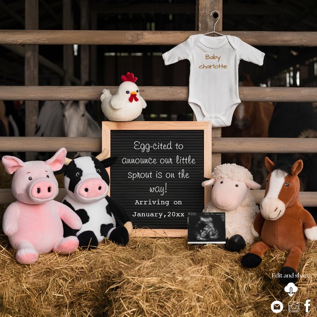 Cute Farm Animals Digital Pregnancy Announcement  (Creator Uploaded)