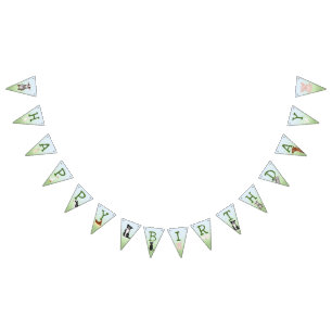 Cute farm animals happy birthday bunting