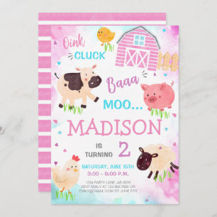Cute Farm Animals Invitation