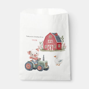 Cute Farm Animals Pig Barnyard Birthday Party Favour Bag