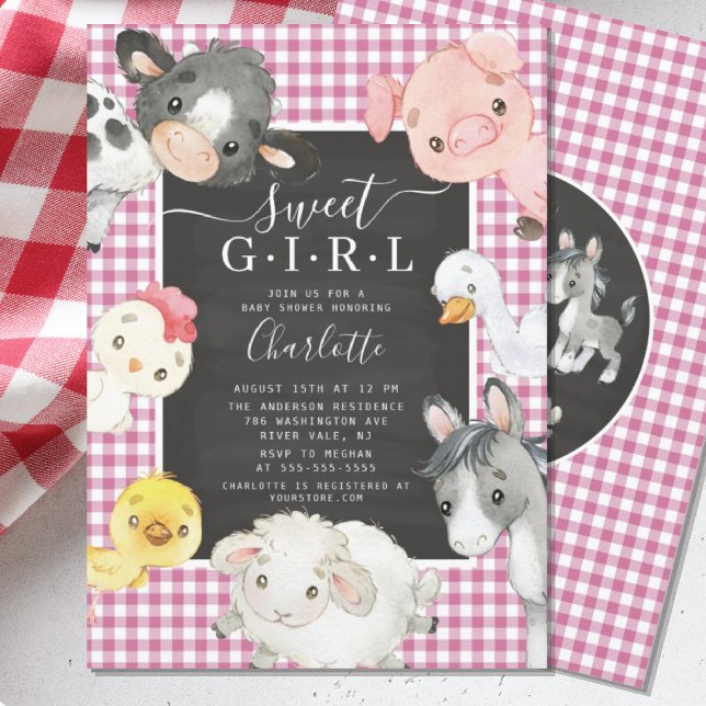 Cute Farm Animals Shower Invitation (Creator Uploaded)