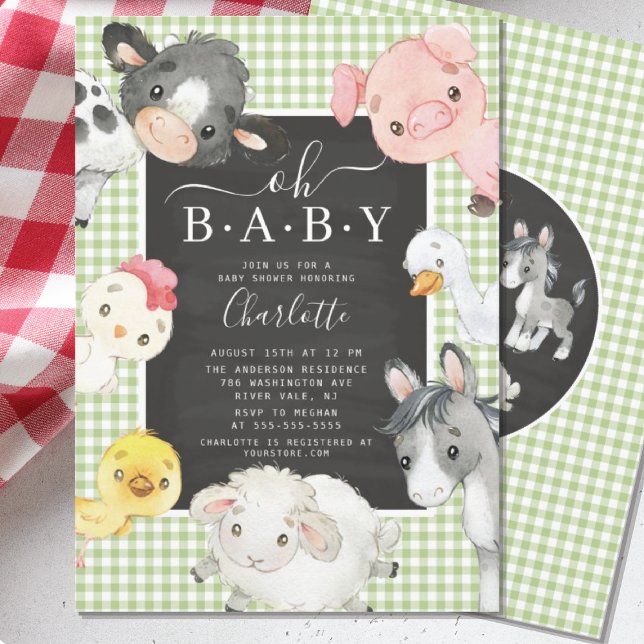 Cute Farm Animals Shower Invitation (Creator Uploaded)