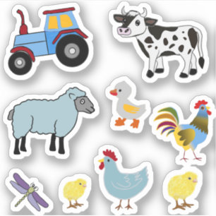 CUTE FARM ANIMALS STICKER