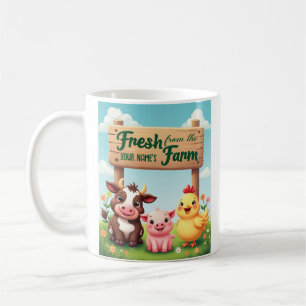 Cute Farm Animals Under Farm Sign Coffee Mug