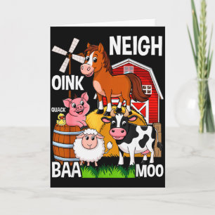 Cute Farm Animals With Sounds Card