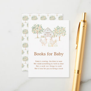 Cute Farm Barn Baby Shower Books for baby Enclosure Card