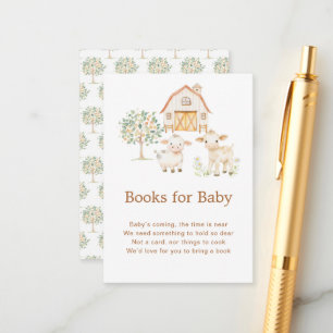 Cute Farm Barn Baby Shower Books for baby Enclosure Card