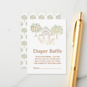 Cute Farm Barn Baby Shower Diaper Raffle Enclosure Card