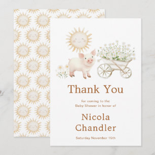 Cute Farm Barn Baby Shower  Thank You Card