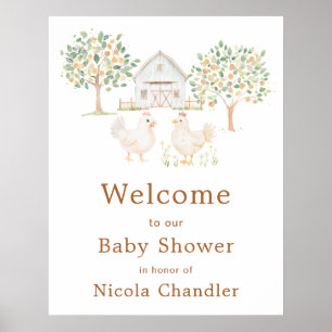 Cute Farm Barn Baby Shower Welcome Poster