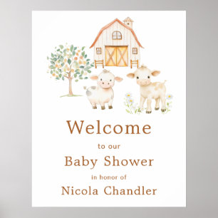 Cute Farm Barn Baby Shower Welcome Poster