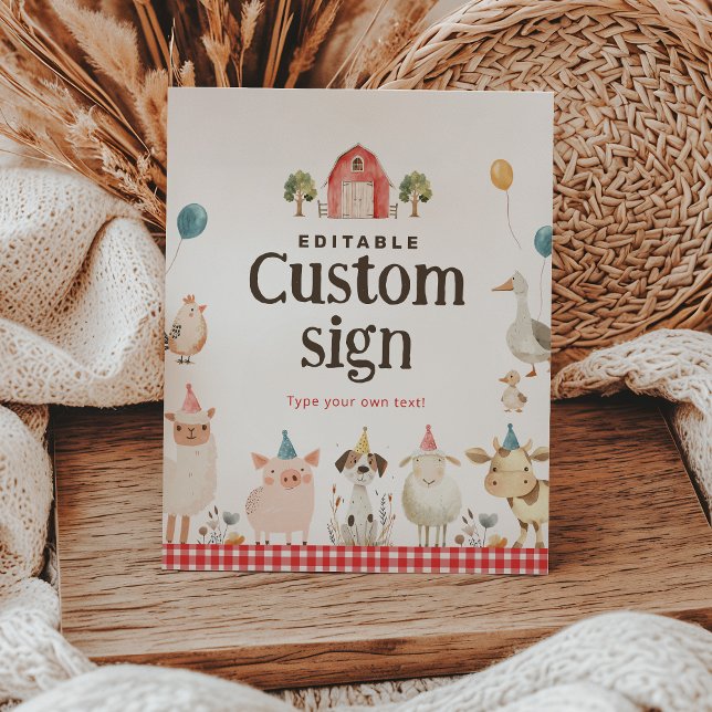 Cute Farm Birthday Custom Sign (Creator Uploaded)