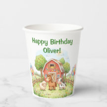 Cute Farm Birthday Paper Cup