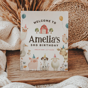 Cute Farm Birthday Welcome Sign