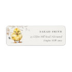 Cute Farm Chick Watercolor Floral Address
