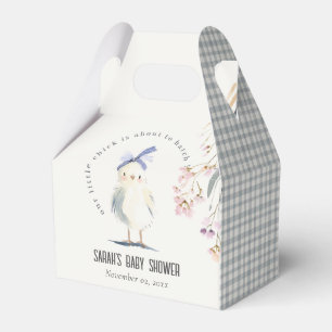 Cute Farm Chick Watercolor Floral Baby Shower Favour Box