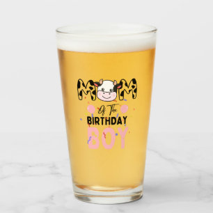 Cute Farm Cow: Mum of The Birthday Boy Cow Farm Glass
