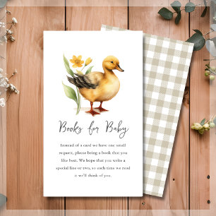Cute Farm Duck Book Request Baby Shower Enclosure Card