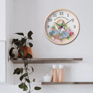 Cute Farm Flowers Basket, Custom Wall  Clock