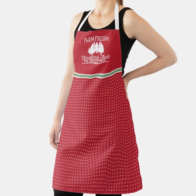 Cute Farm Fresh Christmas Trees Holiday Apron (Insitu)