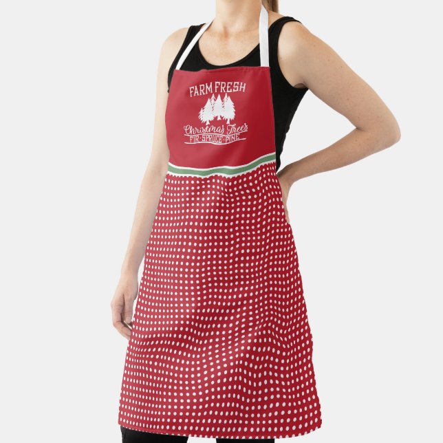 Cute Farm Fresh Christmas Trees Holiday Apron (Insitu)