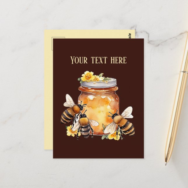 Cute Farm Fresh Honey add message vendors  Postcard (Front/Back In Situ)