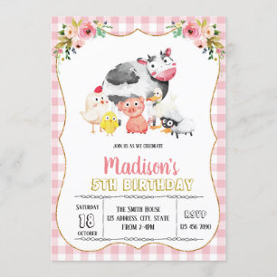 Cute farm girl party invitation
