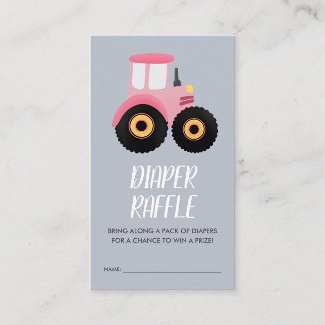 Cute Farm Girls Baby Shower Diaper Raffle Enclosure Card (Front)