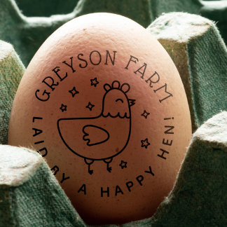 Cute Farm Hen Fresh Egg Stamp