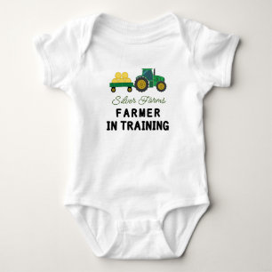 Cute Farm Personalised Name - Farmer in Training Baby Bodysuit