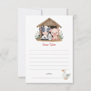 Cute Farm Pig Cow Birthday Time Capsule  Card