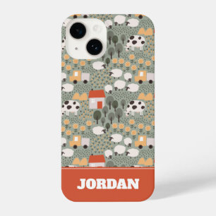 Cute Farm Scene Pattern iPhone 14 Case