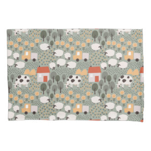 Cute Farm Scene Pattern Pillowcase