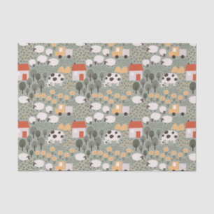 Cute Farm Scene Pattern Tissue Paper