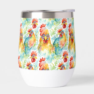 Cute Farm Watercolor Chickens