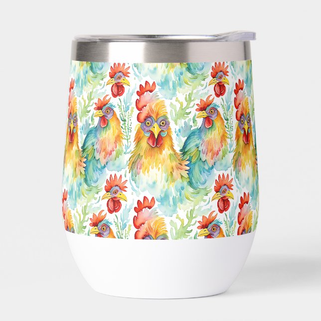 Cute Farm Watercolor Chickens  (Left)