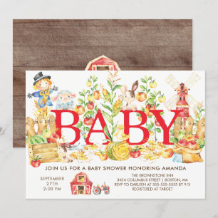 Cute Farmers Market Baby Shower Invitation