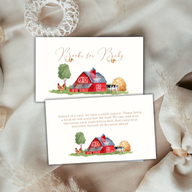 Cute Farmers Market Barnyard Books For Baby Shower Enclosure Card (Cute Farmers Market Barnyard Books For Baby Shower Enclosure Card)