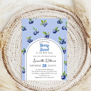 cute farmers market blueberry sweet baby shower invitation