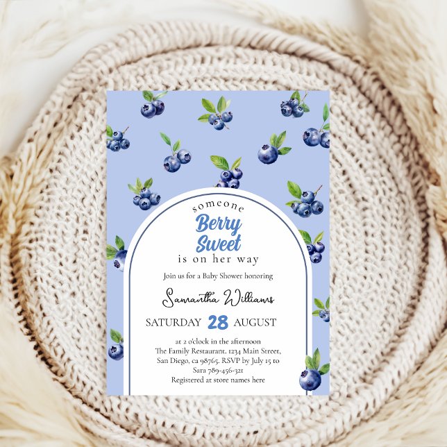 cute farmers market blueberry sweet baby shower invitation (Creator Uploaded)