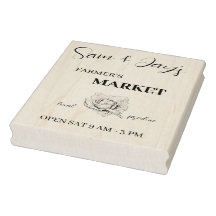 Cute Farmer's Market Wood Art Stamp