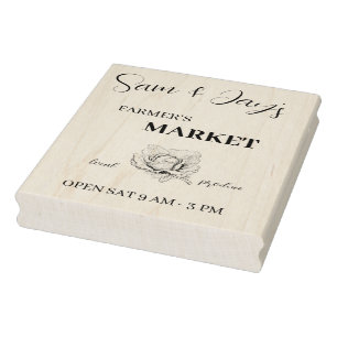 Cute Farmer's Market Wood Art Stamp