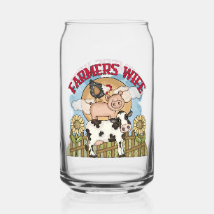 Cute Farmers Wife Country Farmhouse Can Glass