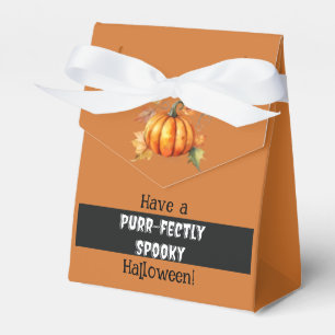 Cute Farmhouse Black Cat and Pumpkin Halloween Favour Box