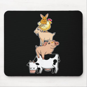 Cute Farming Animals - Vegan - Vegetarian - Be Kin Mouse Pad