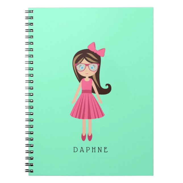 Cute Fashion Designer Girl Personalised Journal (Front)