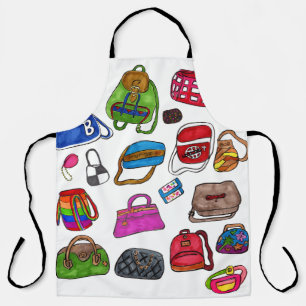 Cute Fashion Illustrated Purse Pattern Art Fun Apron