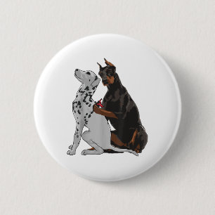 Cute Fashionable Doberman Tattooing Dalmatian Dog  6 Cm Round Badge